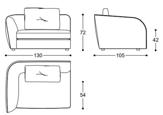 Изогнутый диван из ткани BLACK TIE LEVANTE ARCH-00012008 - Вид №3