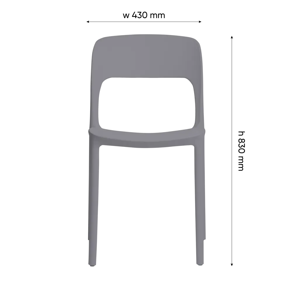 Стул Sedara 45x83x56 см полипропилен цвет серый Santreyd STLM-2164521 - Вид №4