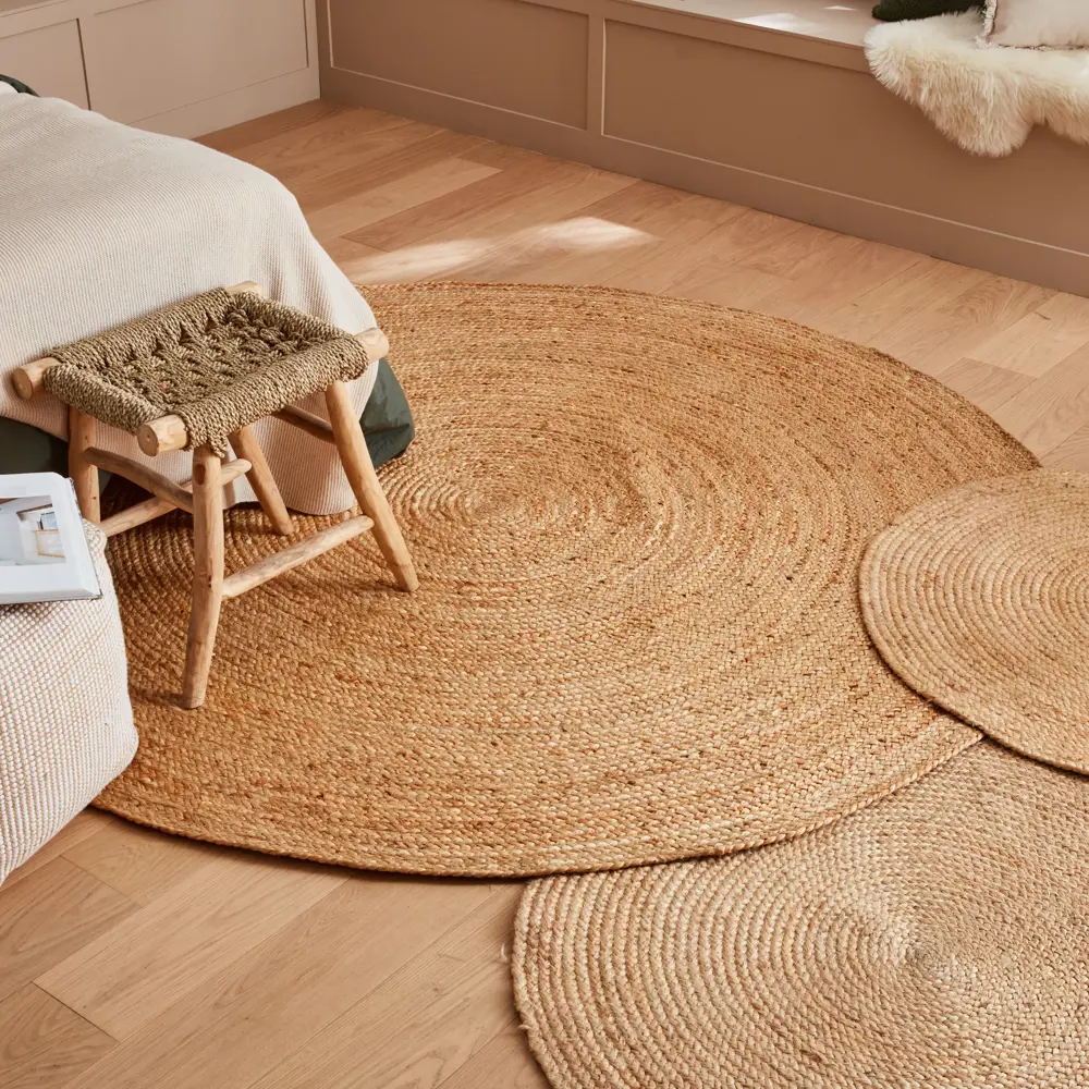 Круглый джутовый ковер INSPIRE Nils натурального цвета диаметр 100 см 82063309 STLM-1049535 - Вид №11