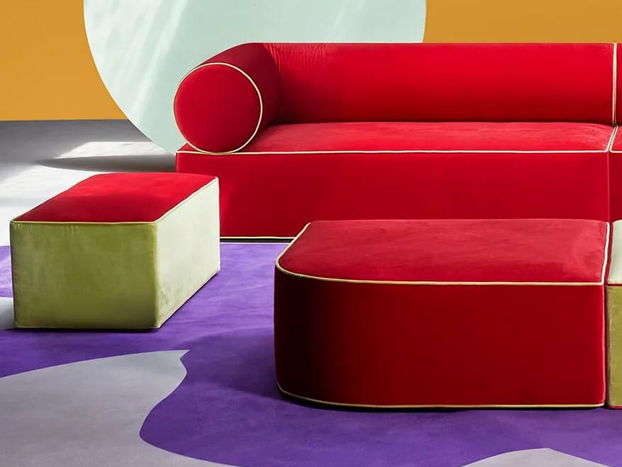 Прямоугольный пуф из ткани Paolo Nesi Graphius ARCH-00016548