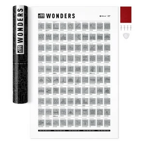 Скретч-постер "#100 дел" Wonders Edition 1DEA.ME ДИЗАЙНЕРСКИЕ 00-3953979 Белый;серый