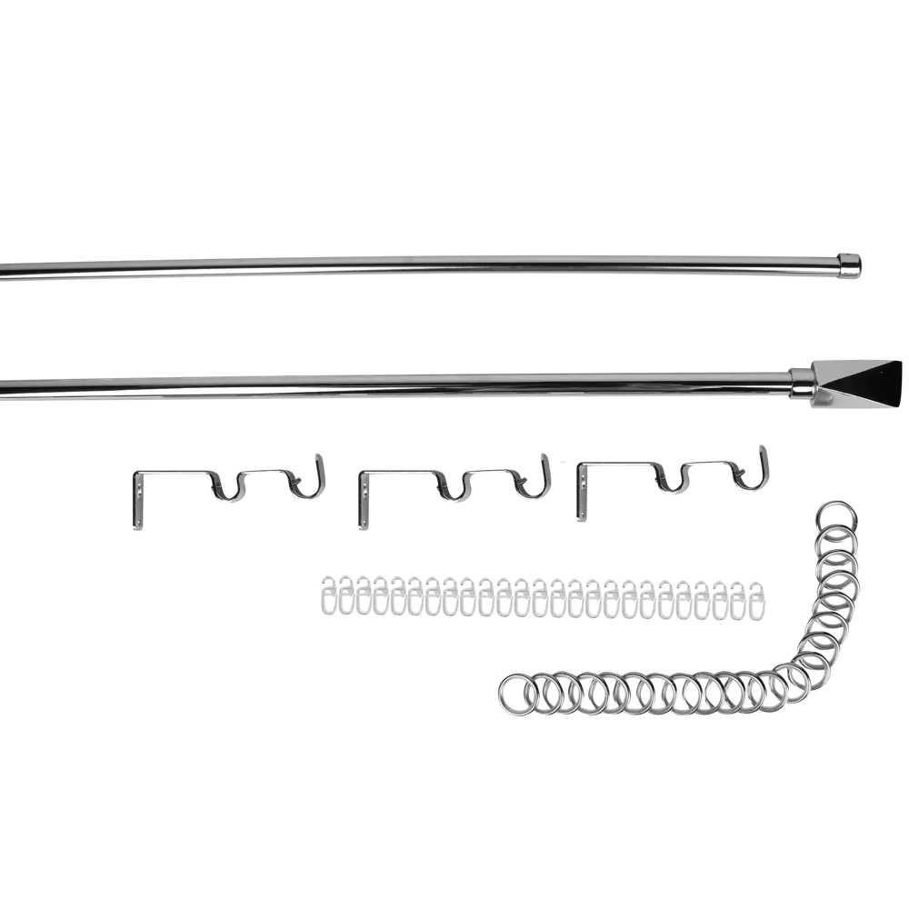 Карниз двухрядный раздвижной Inspire Грани 160-300 см цвет хром STLM-2095334 - Вид №1