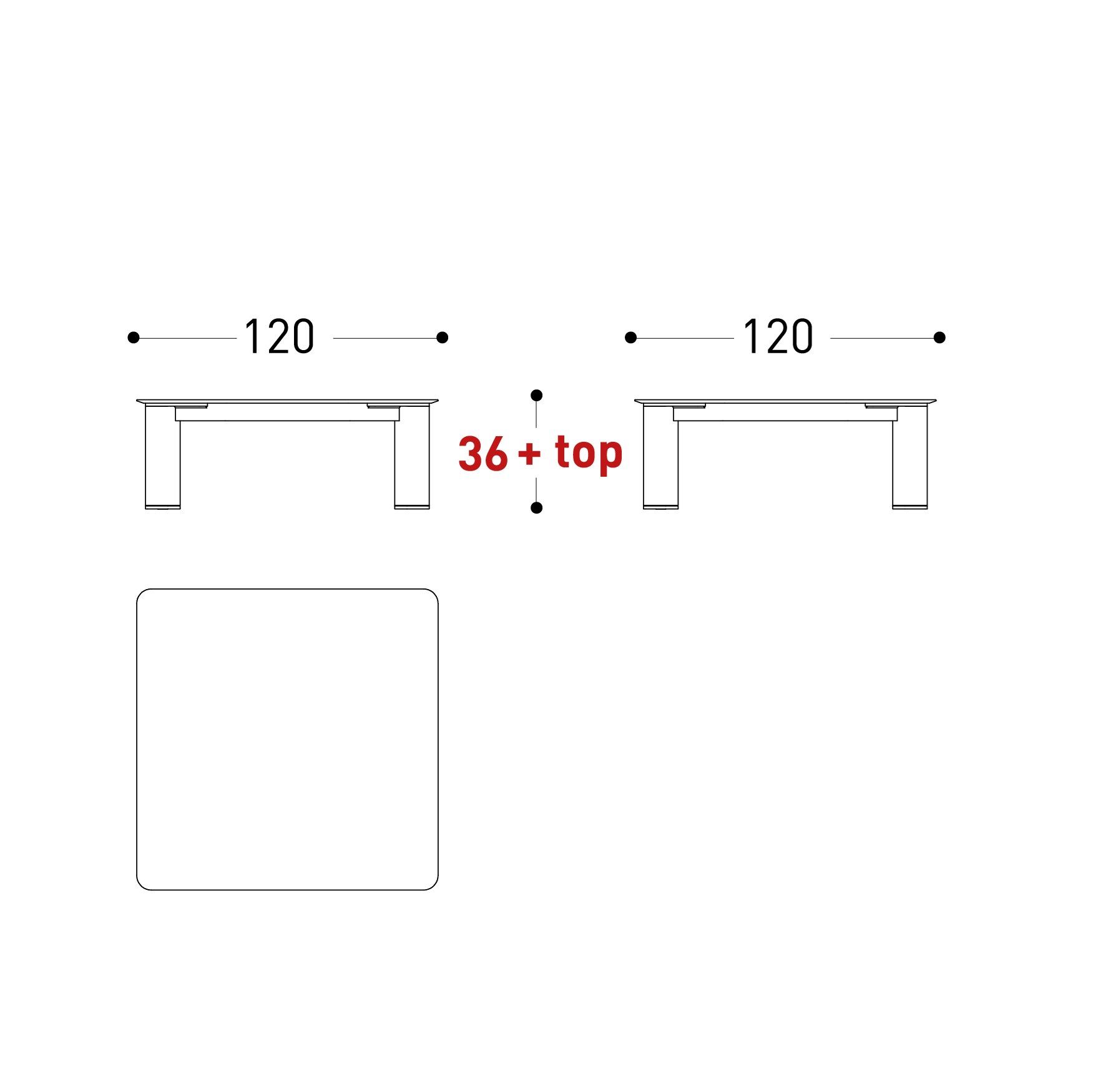 Алюминиевый и деревянный квадратный садовый стол Varaschin плинтус ARCH-00152045 - Вид №5