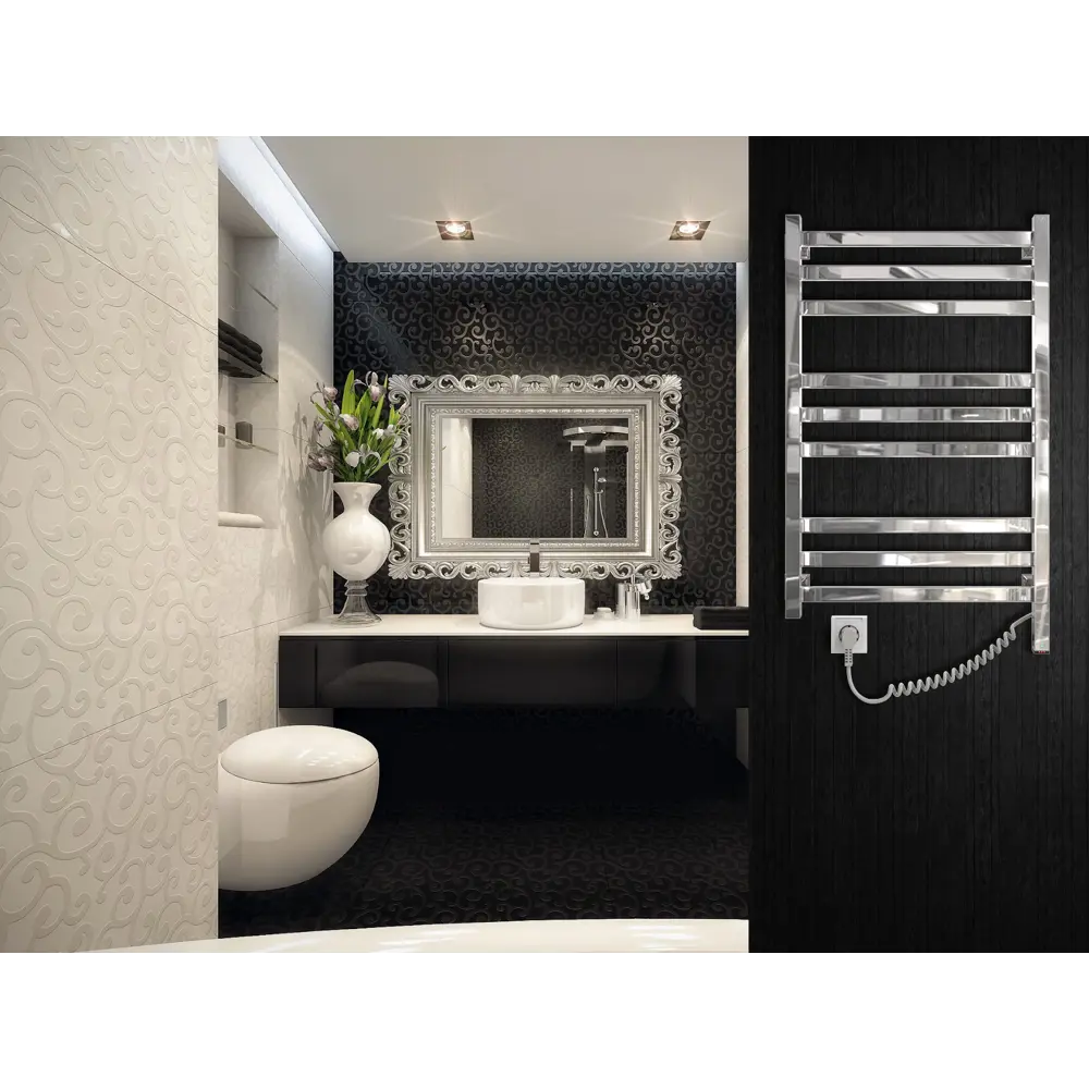 Полотенцесушитель электрический Арго Соренто-Э 500x1000 мм 115 Вт с терморегулятором лесенка цвет хром STLM-2037549 - Вид №3