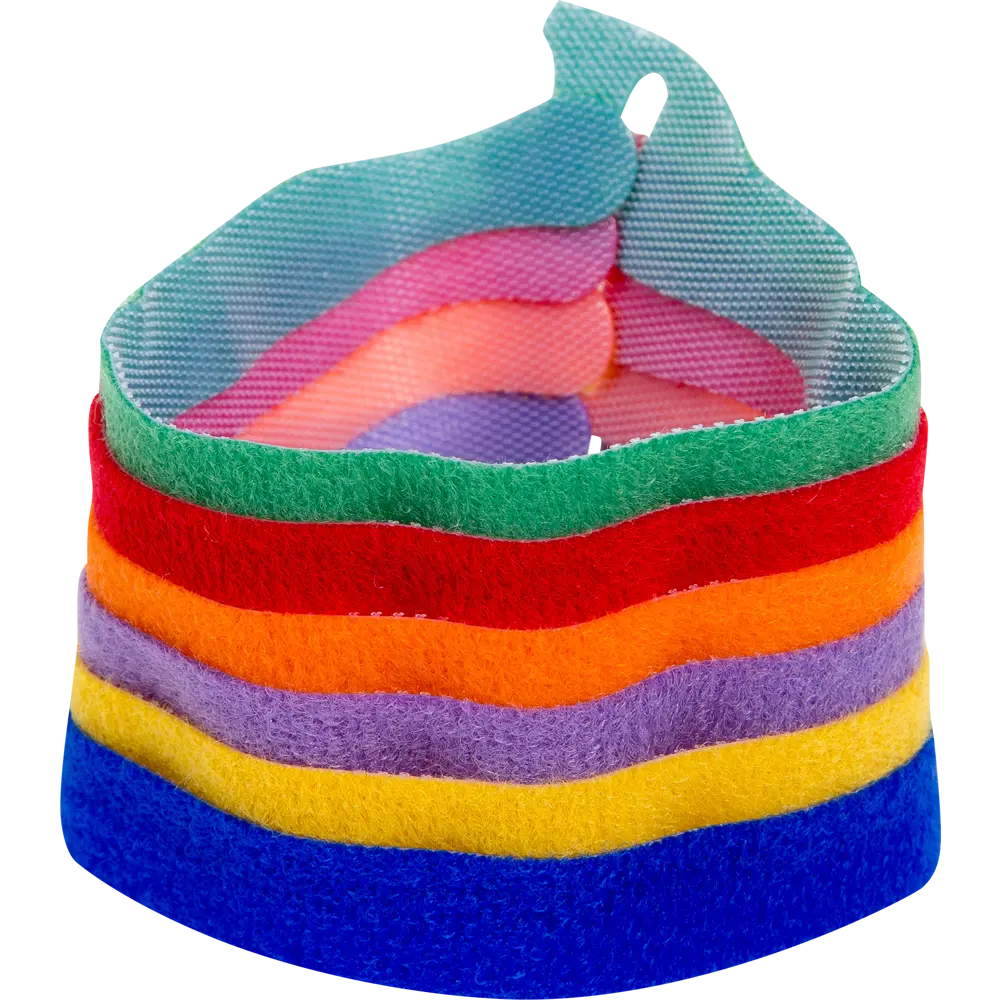 Стяжки-липучки для проводов Scotch, полоски, цветные, 12.7 мм х 20.3 см, 6 шт 3M STLM-2099448 - Вид №1