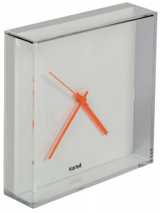 Часы настенные с оранжевыми стрелками Tic&Tac KARTELL ДИЗАЙНЕРСКИЕ 055589 Белый