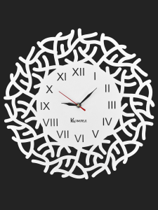 90857063 Часы настенные 35 см цвет белый с узором STLM-0412284 КОМЛЕД