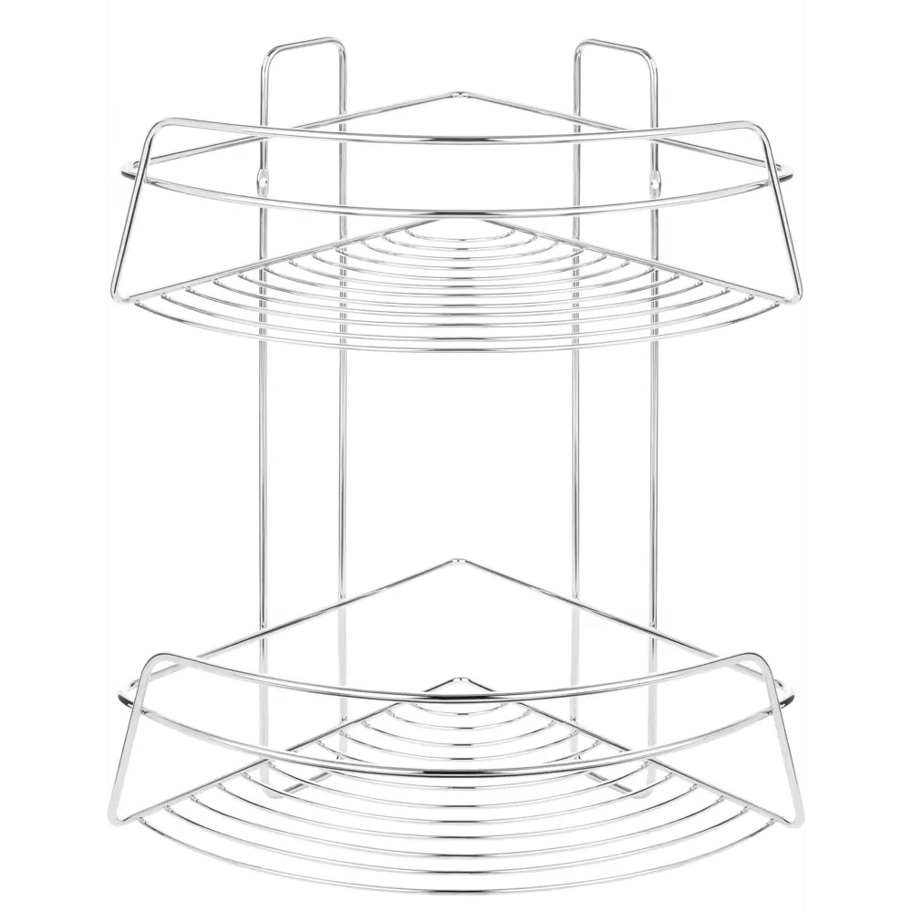 Полка двухъярусная угловая 22х22х37.5 см цвет хром ЧМЗ Модилус STLM-2106429