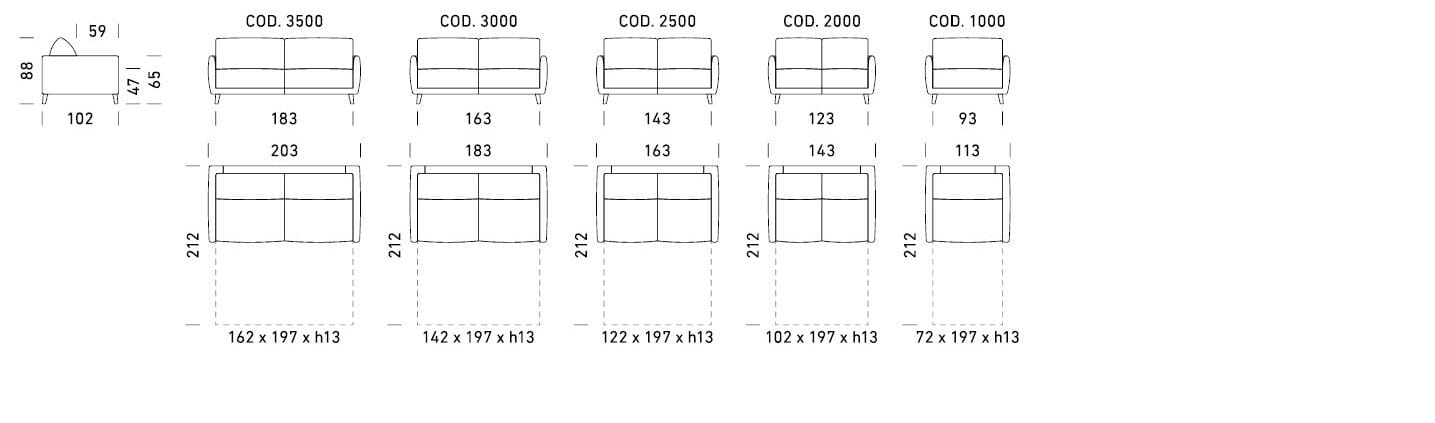 Диван-кровать с двуспальной кроватью Dienne Salotti Views II ARCH-00093346 - Вид №5