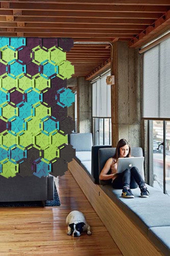 Акустическая подвесная панель из ПЭТ Slalom войлок ARCH-00038651 - Вид №3