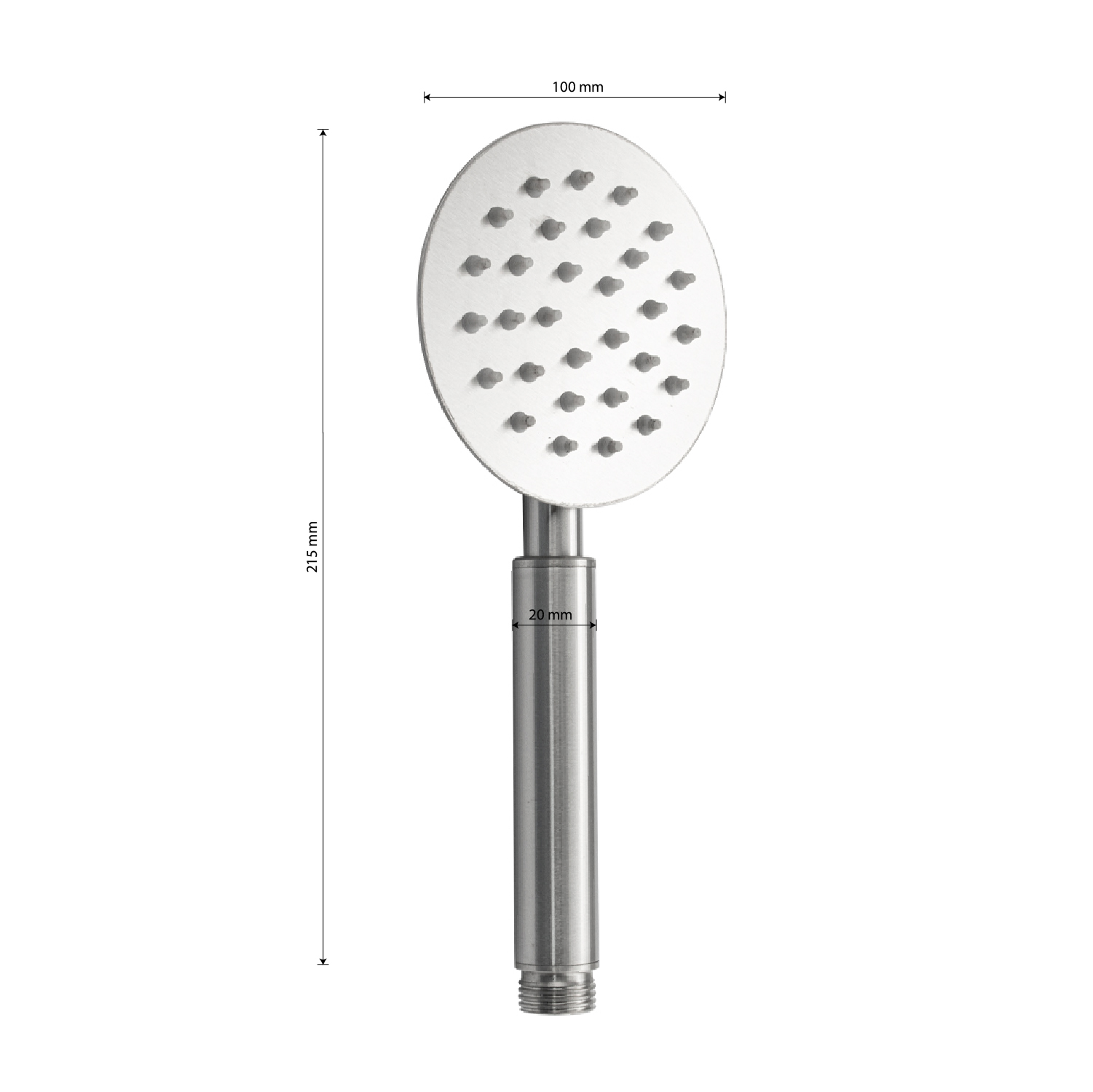 GFmark - Лейка для душа круглая, ПЛОСКАЯ, АНТИВАНДАЛЬНАЯ, из нержавеющей стали марки SUS 304, код: 6016  - Вид №2