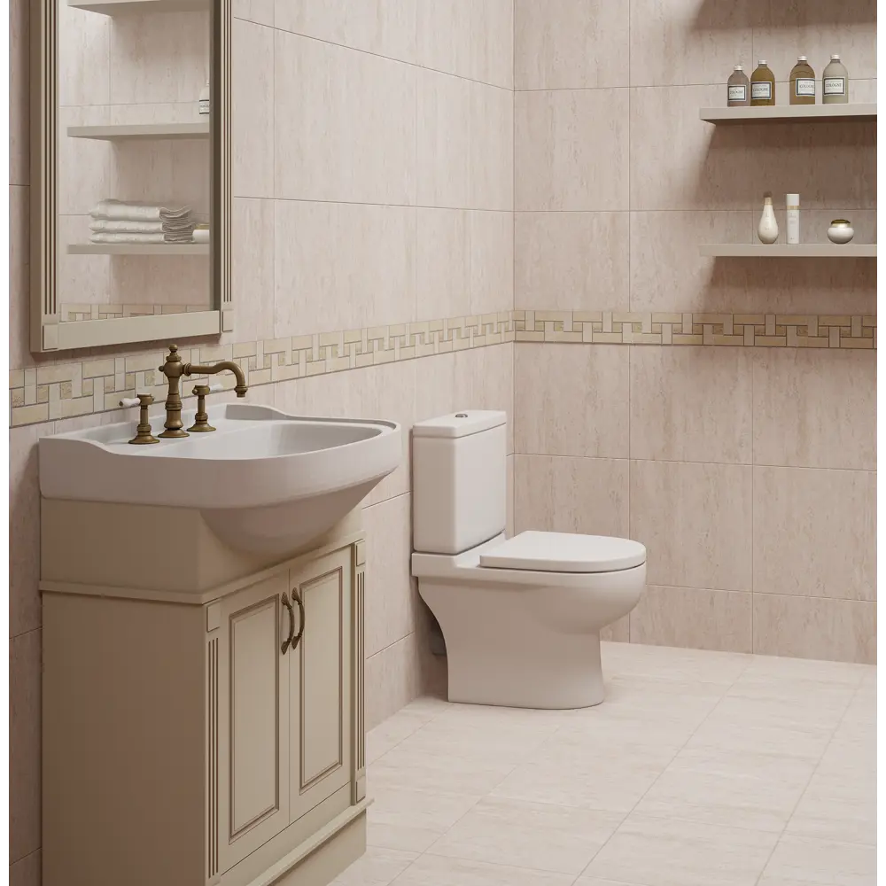 Керамогранит Ecogres EV01 30х30 см 1.53 м² матовый цвет светло-бежевый Ecotravertine STLM-2109255 - Вид №4