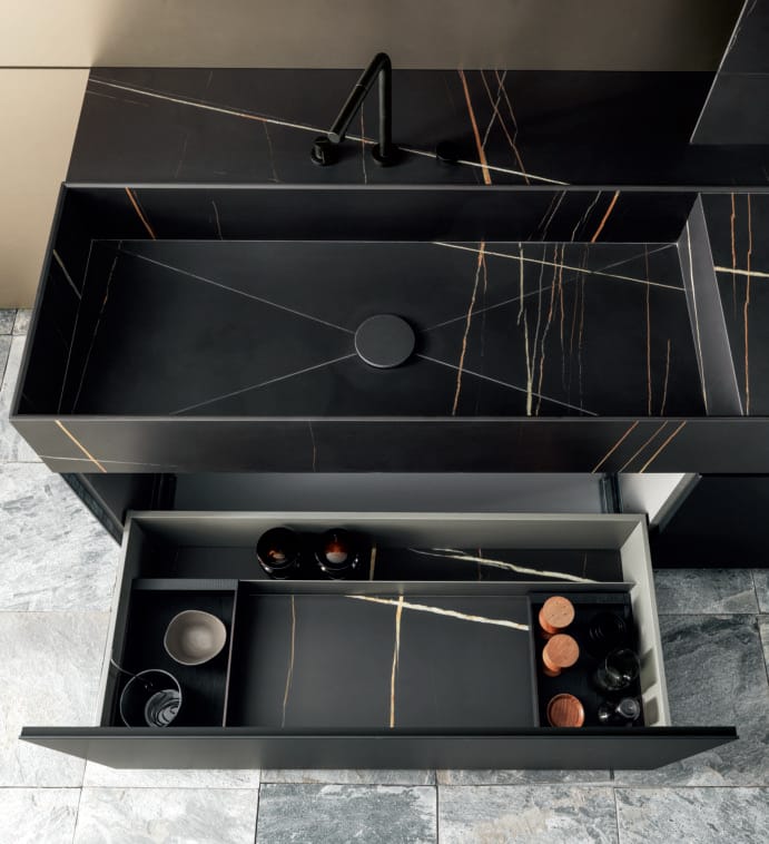 Линейная кухня из керамогранита без ручек MODULNOVA Skill ARCH-00039841 - Вид №5