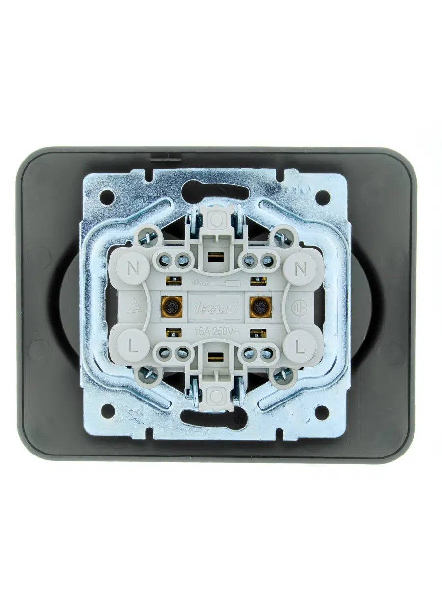 ASTI Розетка двойная б/з ПБТ платина LEZARD 7081-3500-128B - Вид №1