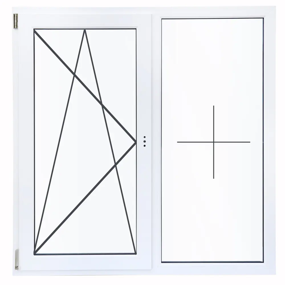 Окно пластиковое ПВХ Deceuninck двустворчатое 1410x1450мм (ВxШ) двуxкамерный стеклопакет белый/белый STLM-2124963