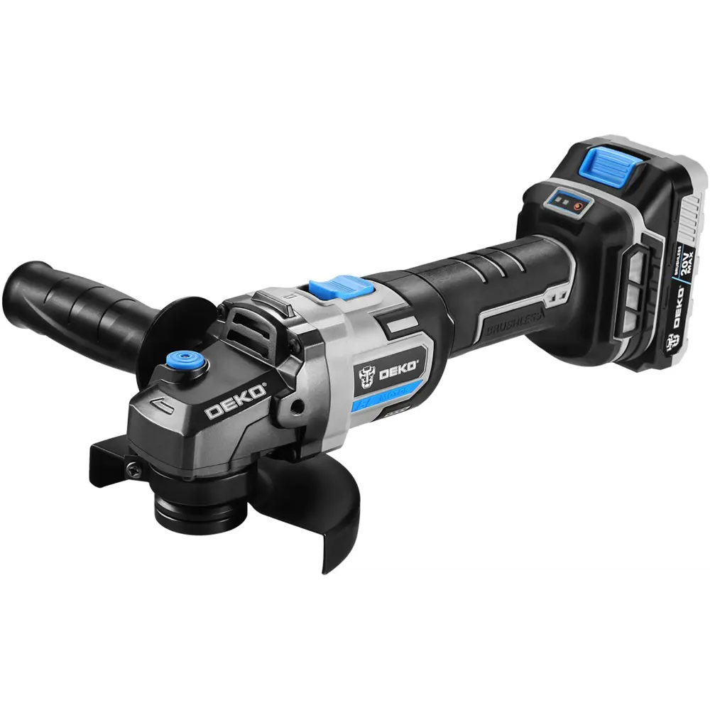 УШМ аккумуляторная бесщеточная Deko DKAG20, 20 В Li-ion 2x3 Ач, 125 мм STLM-2063532