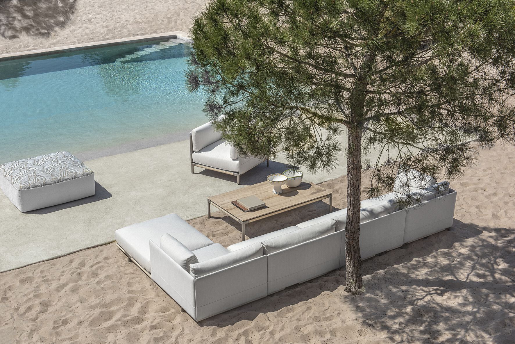 2-местный тканевый садовый диван Ethimo залив ARCH-00123175 - Вид №1