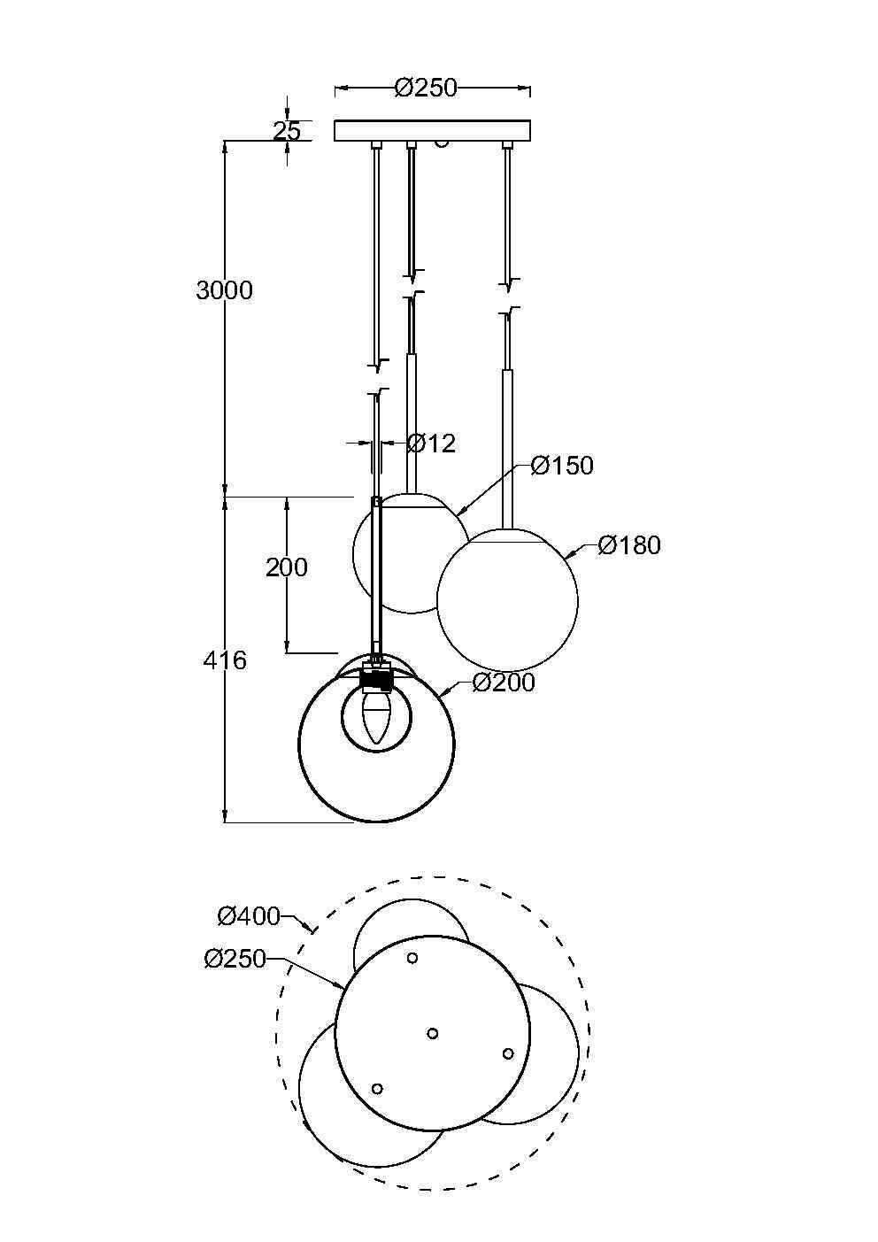 Стеклянный подвесной светильник Maytoni Basic form ARCH-00027852 - Вид №4