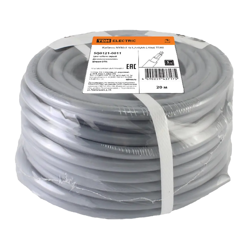 Кабель Tdm Electric NYM 3x1.5 20 м ГОСТ цвет серый STLM-2176060 - Вид №1