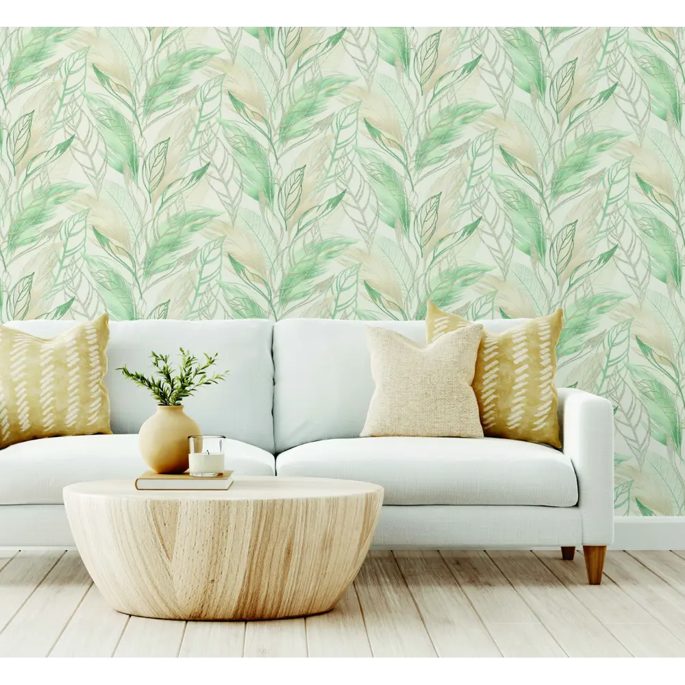 Обои флизелиновые Артекс Хлоя зеленые 1.06 м 10708-03 STLM-2178949 - Вид №3