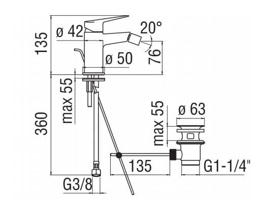 Смеситель для биде с поворотным горлышком Nobili Blues ARCH-00095543 - Вид №2