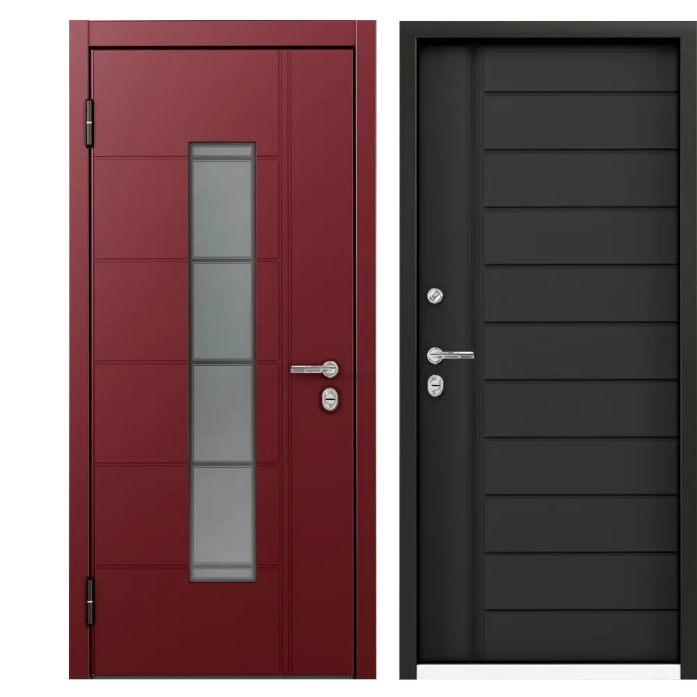 Дверь металлическая Термо РР Стекло, 950 мм, левая, цвет серый TOREX STLM-2129658