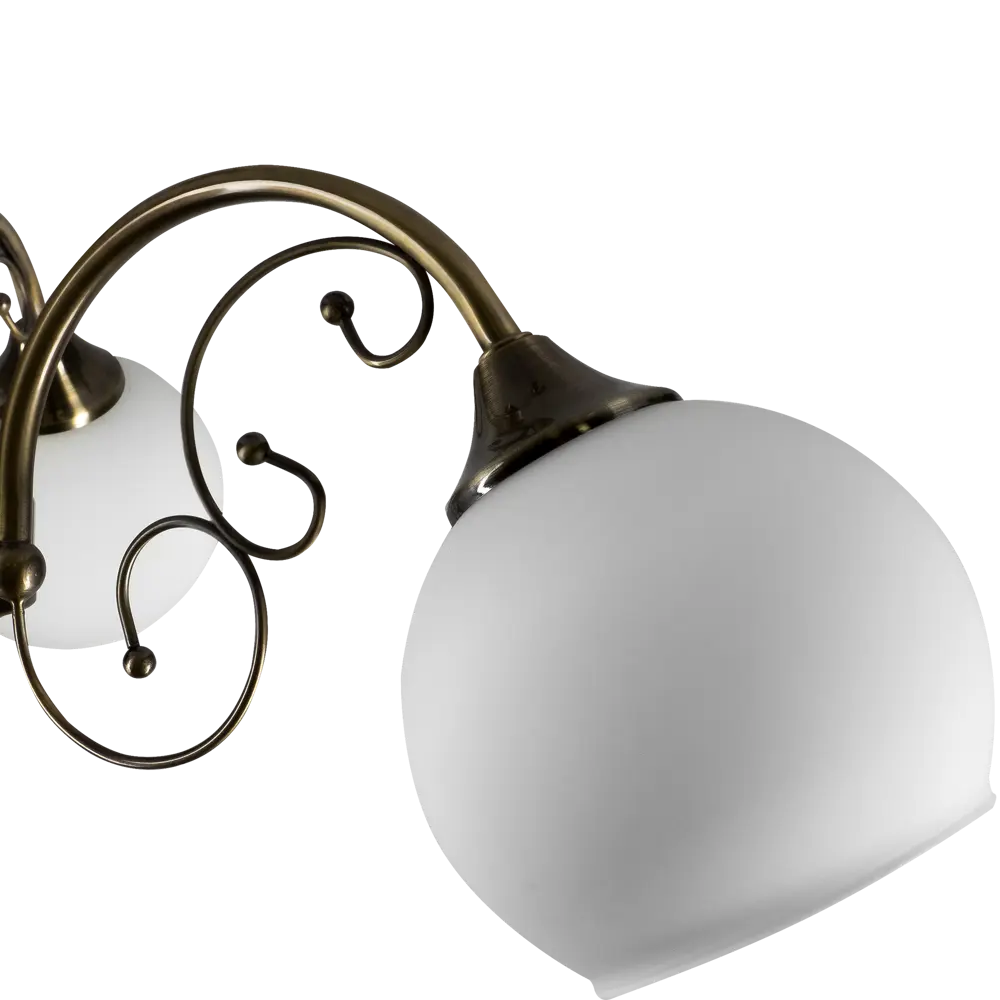 Люстра Буржуа 3xE27x60 Вт, металл/стекло, цвет бронза/белый WINK STLM-2061820 - Вид №6