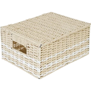 Корзина с крышкой Storidea HXL21.341 S 23x15x31 см 11 л бумага цвет бежевый
