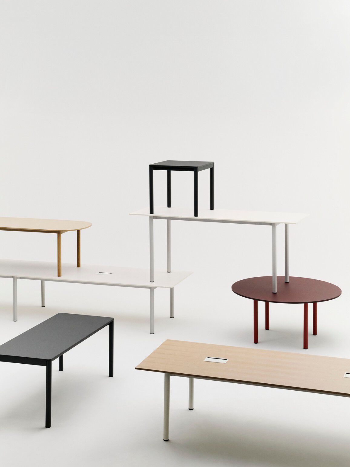 Круглый стол с алюминиевыми или твердыми дубовыми ножками Hay пристройка ARCH-00070353 - Вид №4