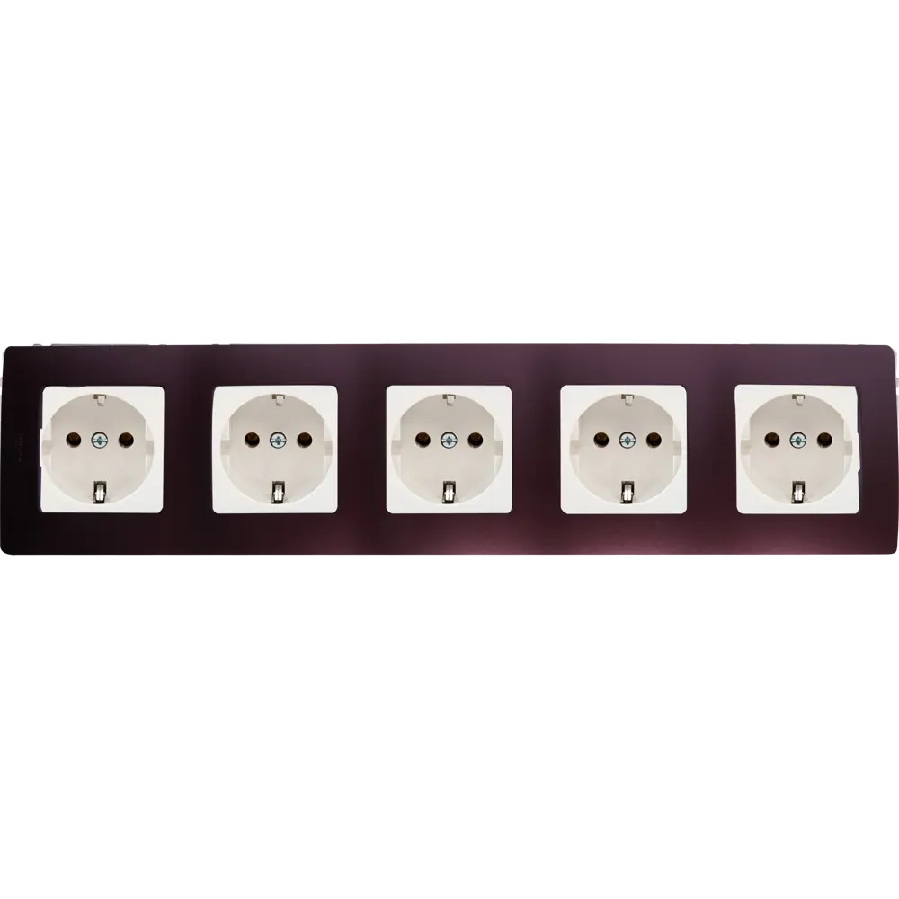 Рамка для розеток и выключателей Legrand Etika 5 постов, цвет слива STLM-2007629 - Вид №2