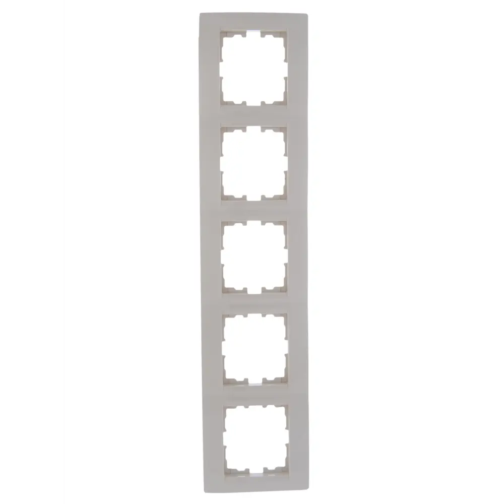 Рамка для розеток и выключателей Lezard Karina 5 постов горизонтальная цвет кремовый STLM-2204732