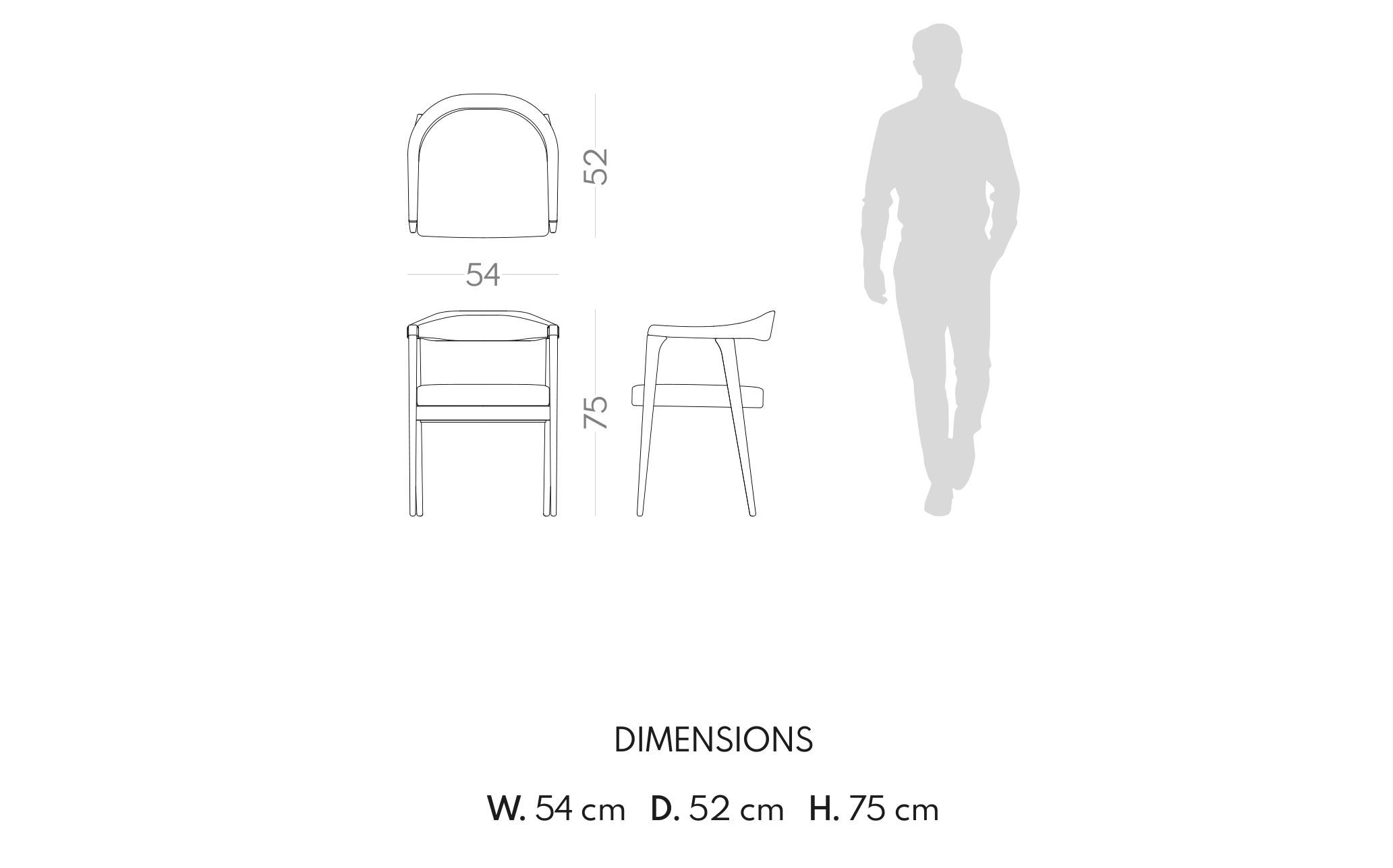 Деревянный мягкий стул с подлокотниками PRADDY Natur ARCH-00105048 - Вид №5