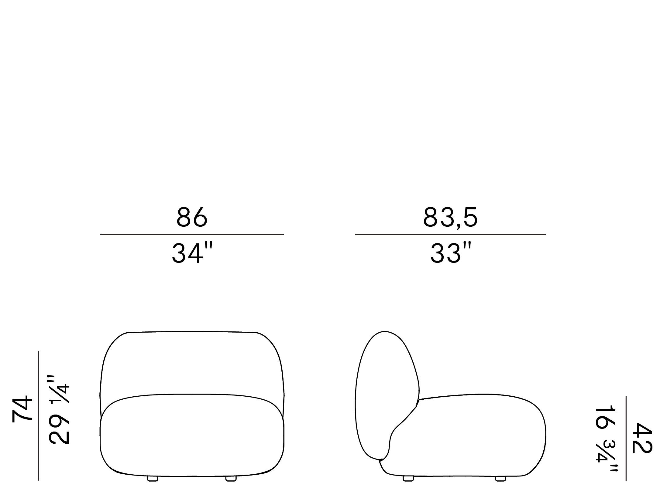 Тканевое кресло Potocco Jade ARCH-00120995 - Вид №3