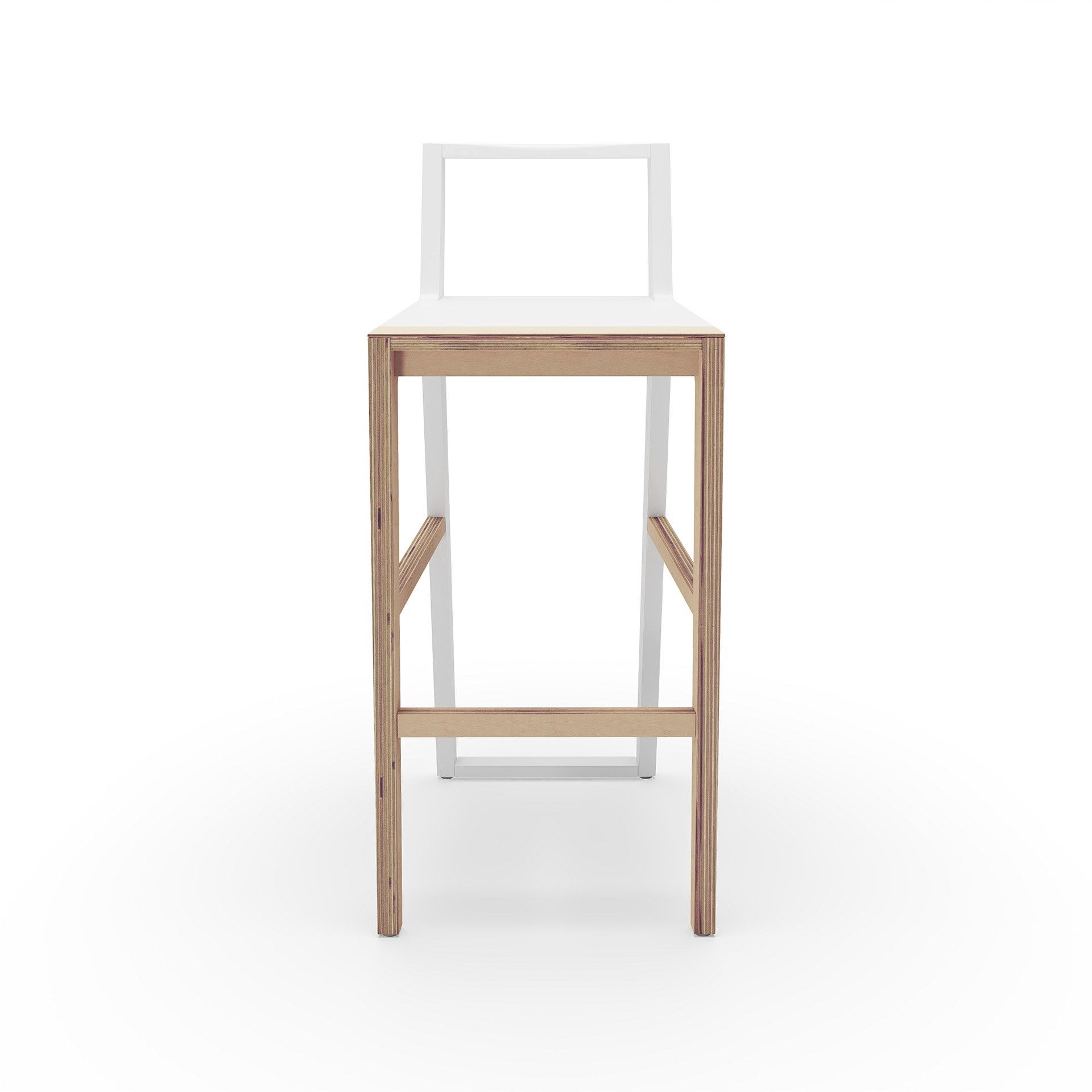 Высокий барный стул из фанеры Branca Lisboa Кожа ARCH-00087834 - Вид №5