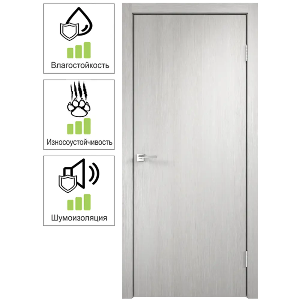 Дверной блок глухой ПВХ Smart М7 правый 642x2038 мм цвет дуб белый (с фурнитурой) VELLDORIS STLM-2098611