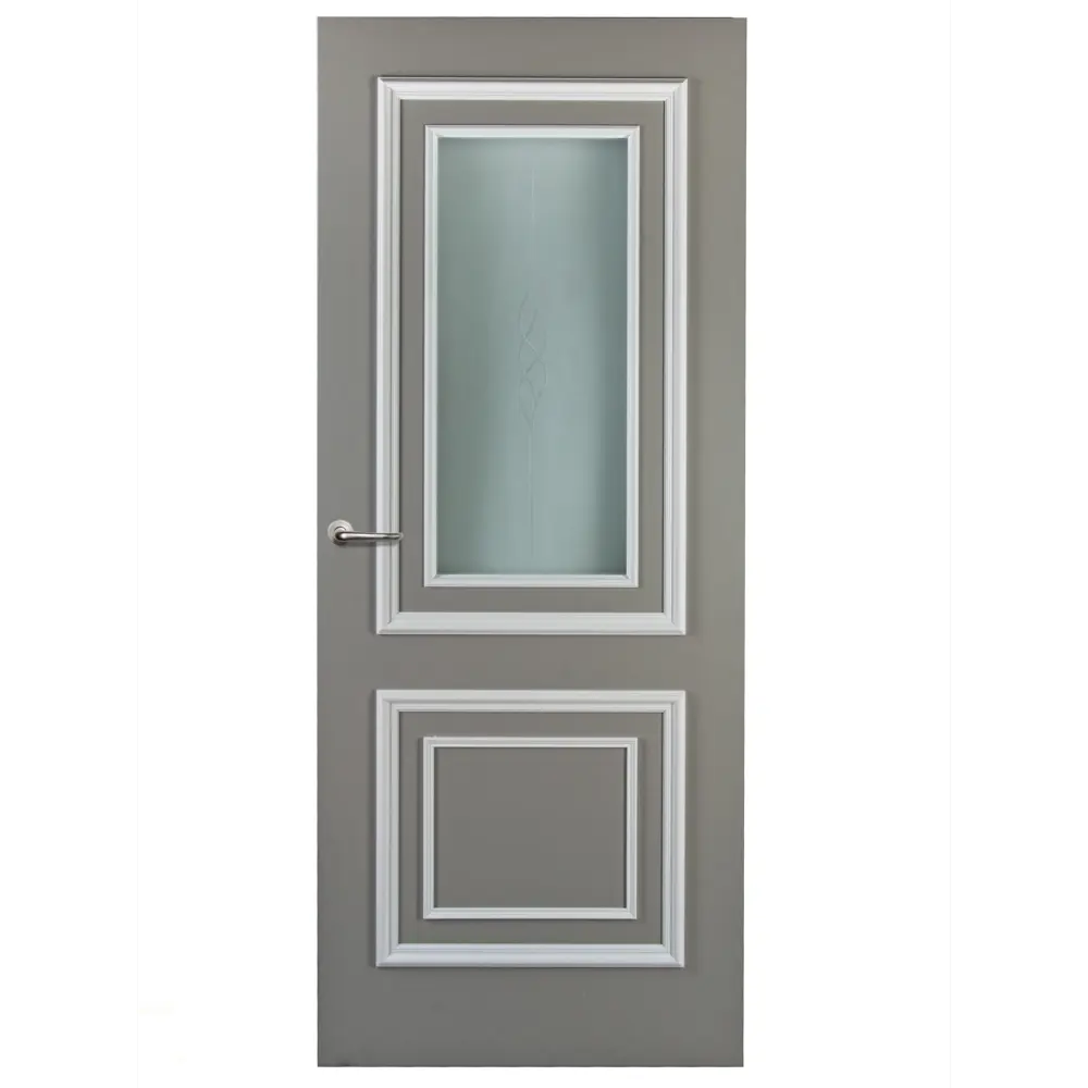 Дверь межкомнатная остекленная Треви дек.сер.жемчуг 2000x800 мм с фурнитурой МАРИО РИОЛИ STLM-2080580 - Вид №3