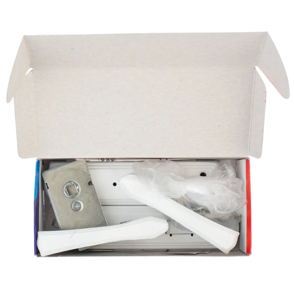 Дверная ручка на планке с защелкой с фиксацией Avers ЗЩ1Д-2-6 190x54 мм белая STLM-2011963 - Вид №2