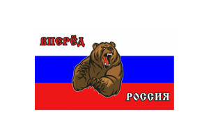 15969836 Прямоугольный флаг фш. "Вперед Россия" Медведь, фон флаг S09202013 SKYWAY