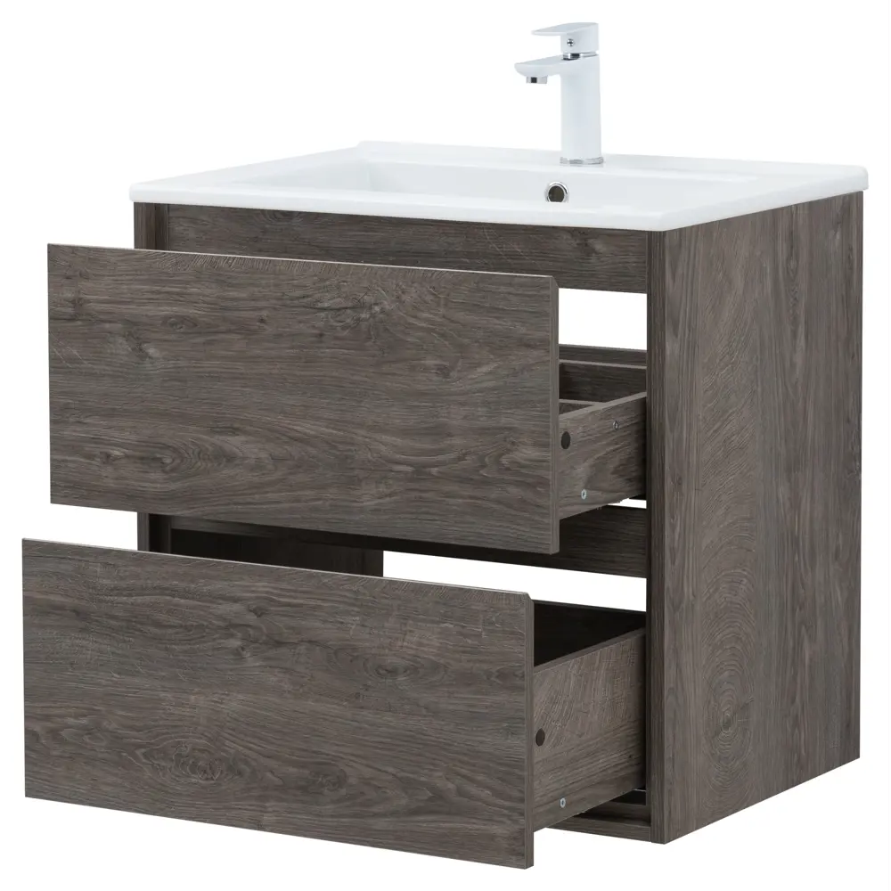 Тумба под раковину KONSENSA Мокка 2.0 подвесная 65 см цвет серый дуб STLM-2120893 - Вид №2