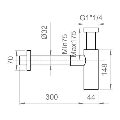 Хромированный латунный сифон для умывальника Ercos Sifone in ottone cromato ARCH-00098210 - Вид №3