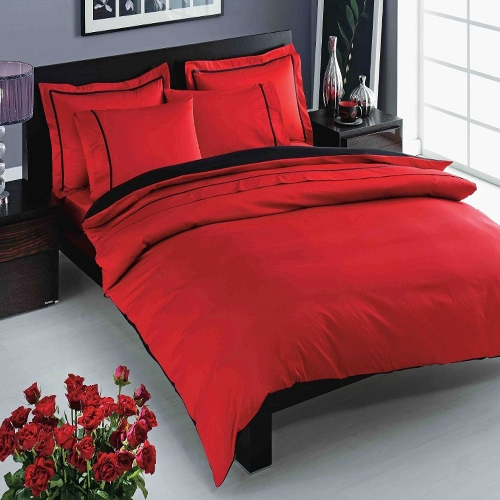 91031525 Комплект постельного белья tntc209/209, евро, сатин, цвет красный STLM-0449752 TAC