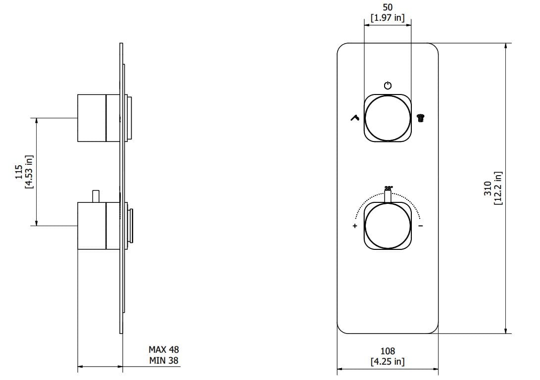 Термостатический смеситель для душа с переключателем IB Aqua ARCH-00134219