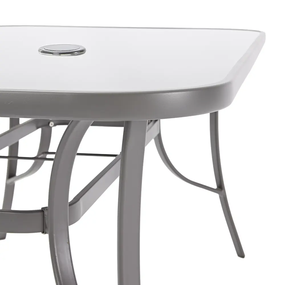 Садовый стол нераздвижной Beginia Alma 150x90 см, сталь/секло серый STLM-2026827 - Вид №8