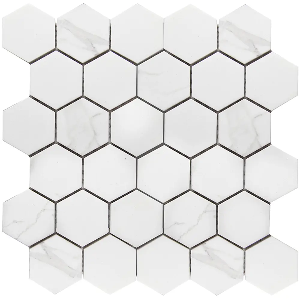 Мозаика керамическая Smart Mosaic Homework Hexagon Carrara Matt 27.1x28.2 см цвет серый STLM-2106461 - Вид №2