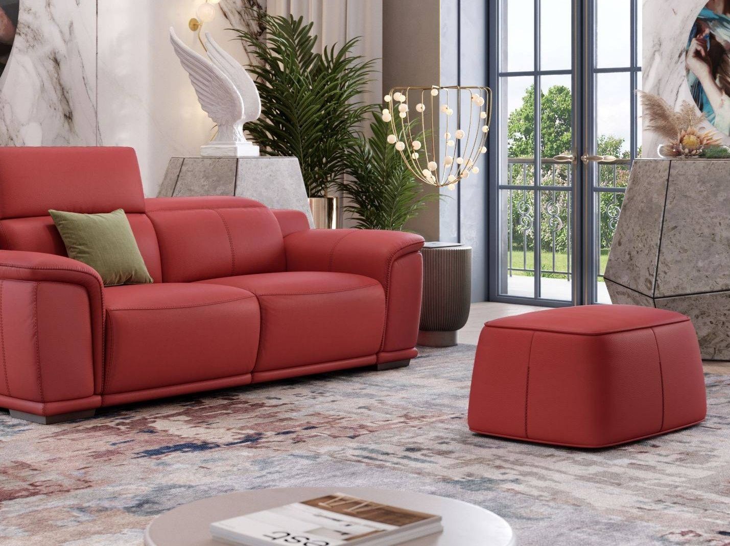 Кожаный прямоугольный пуф Sofanella Montefino ARCH-00110269