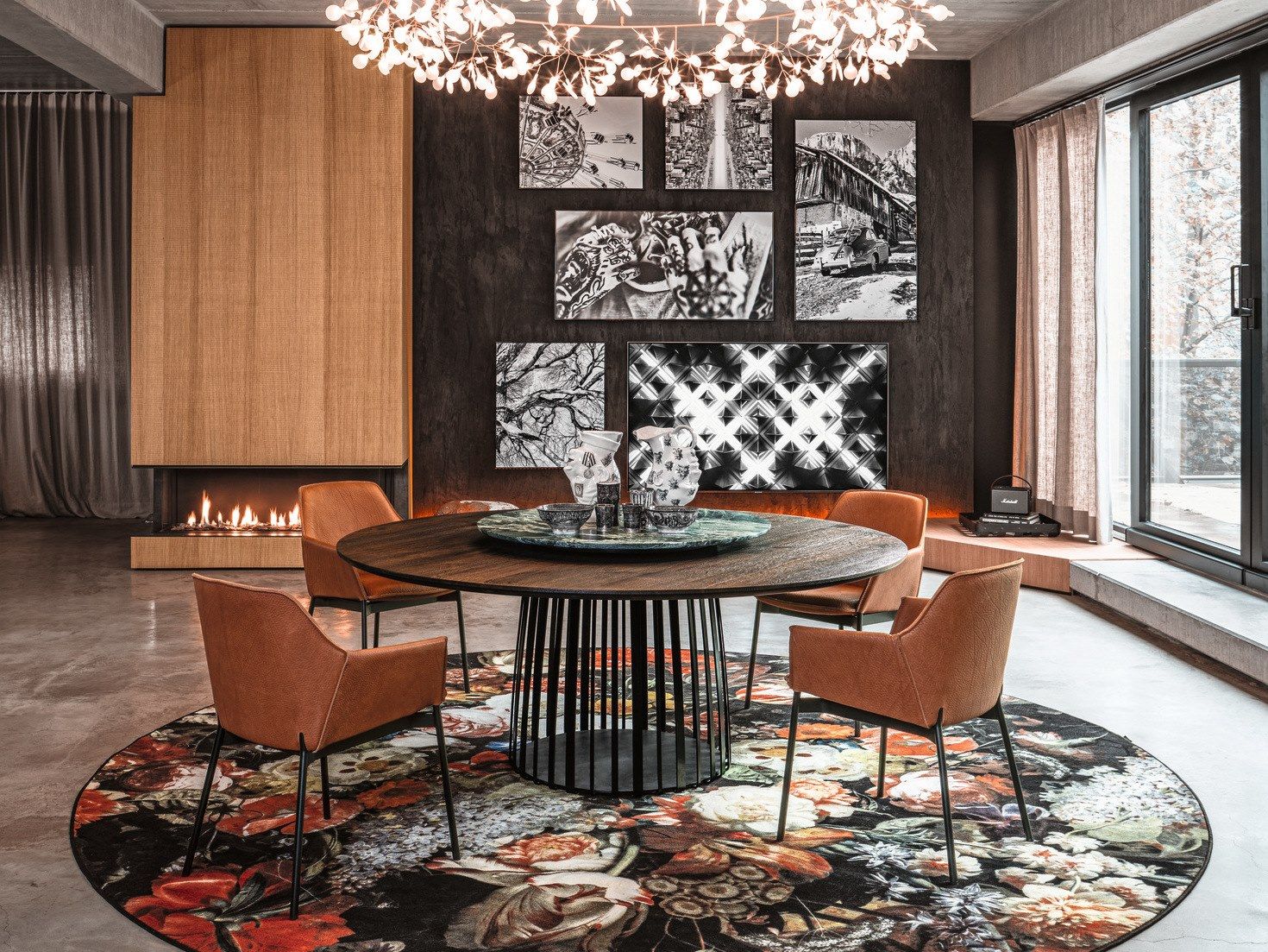 Круглый обеденный стол из массива дерева с Lazy Susan JANUA BC 07 BASKET ARCH-00077084 - Вид №4