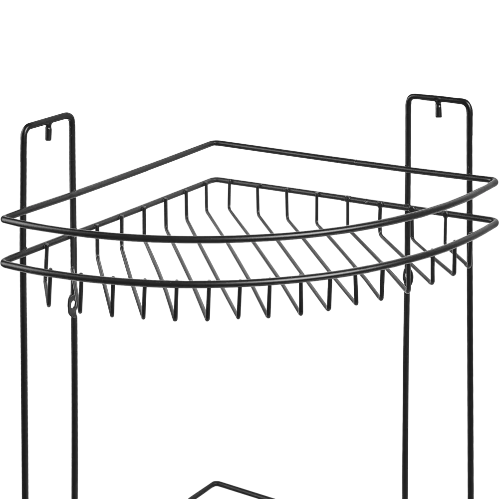 Полка для ванной комнаты Rely трехъярусная угловая 22x22x59.6 см, металл, цвет чёрный 83024902 STLM-2018938 LEMER - Вид №2