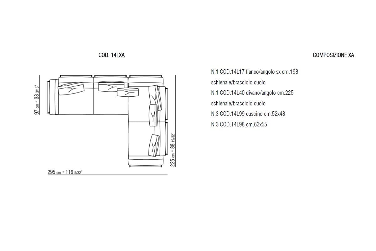 Секционный диван из ткани Flexform Cestone ARCH-00108396 - Вид №2