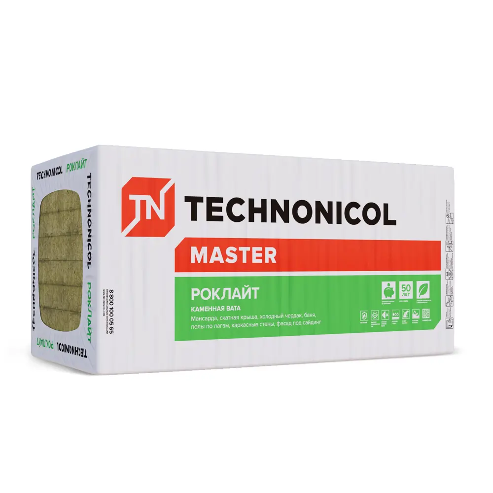 Утеплитель РОКЛАЙТ 50 мм 5.76 м2 ТЕХНОНИКОЛЬ STLM-2208950