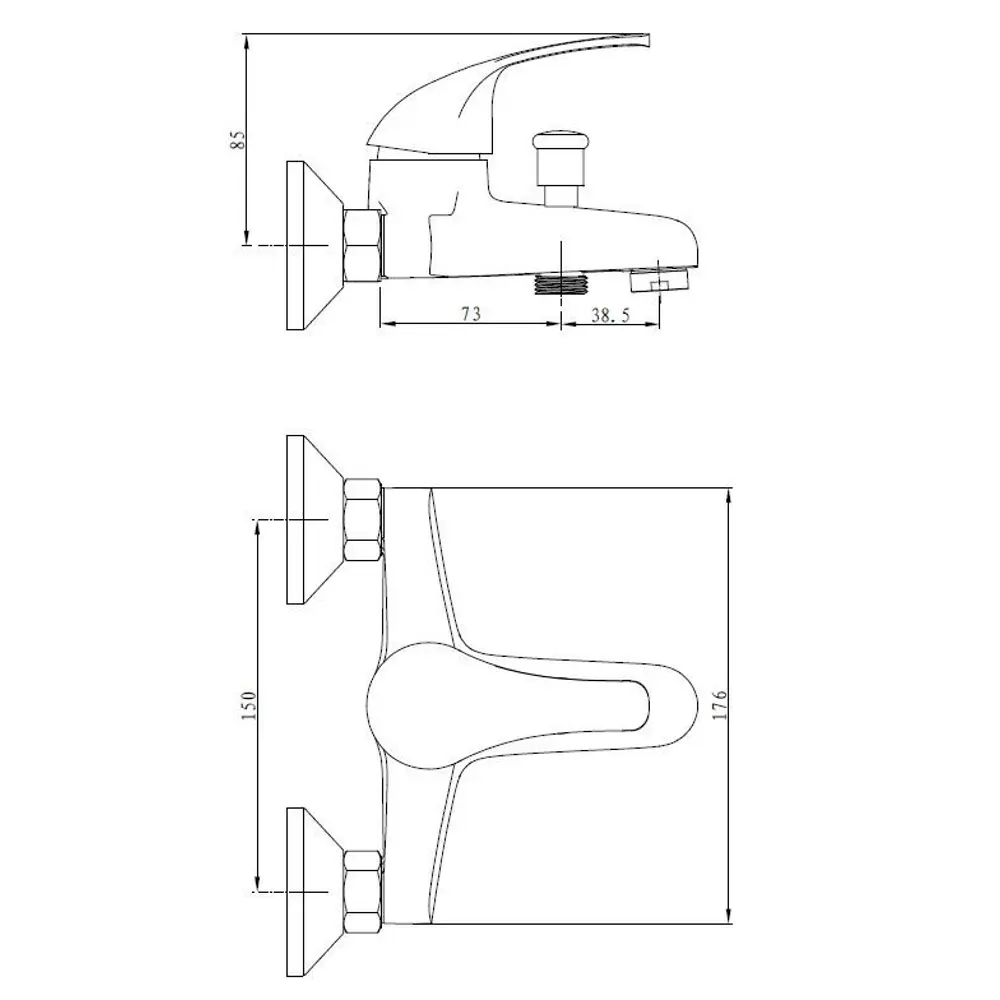 Смеситель для ванны Esko Flavi FL54 однорычажный с лейкой и шлангом цвет хром STLM-2151273 - Вид №2